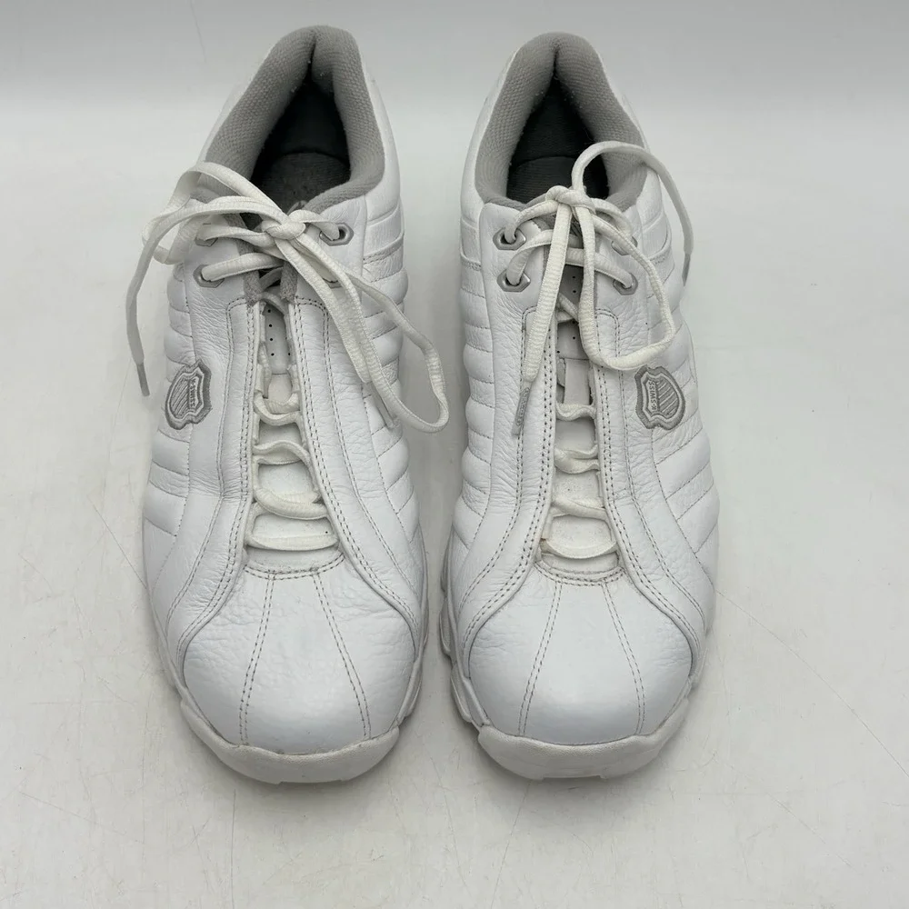 K Swiss Sneakers Mens 11 White Leather Classic Low Top Comfort Lace-Up Tennis